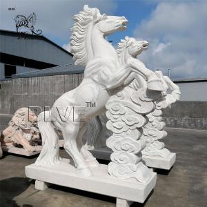 China Large White Marble Horse Statue Stone Garden Animals Sculpture on sale