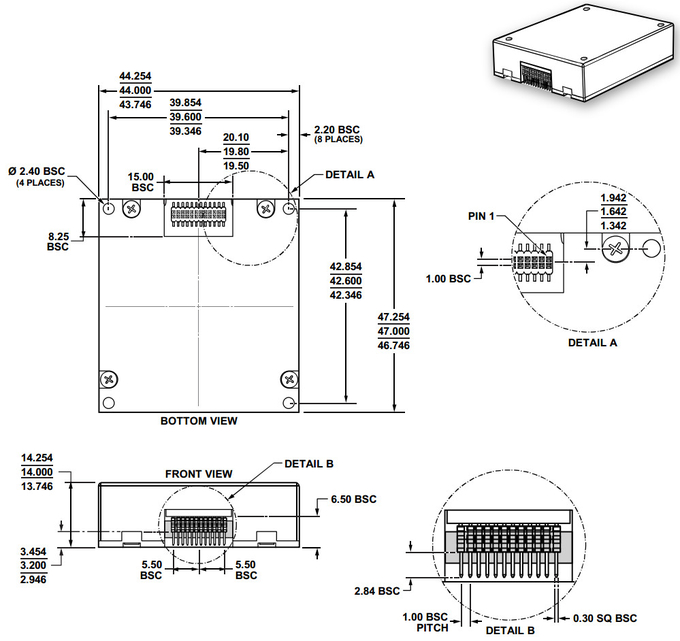 Inertial Measurement Unit High Precision MEMS Inertial Navigation Vehicle Navigation Voltage 3.0~3.6V,One SPI 15MHz