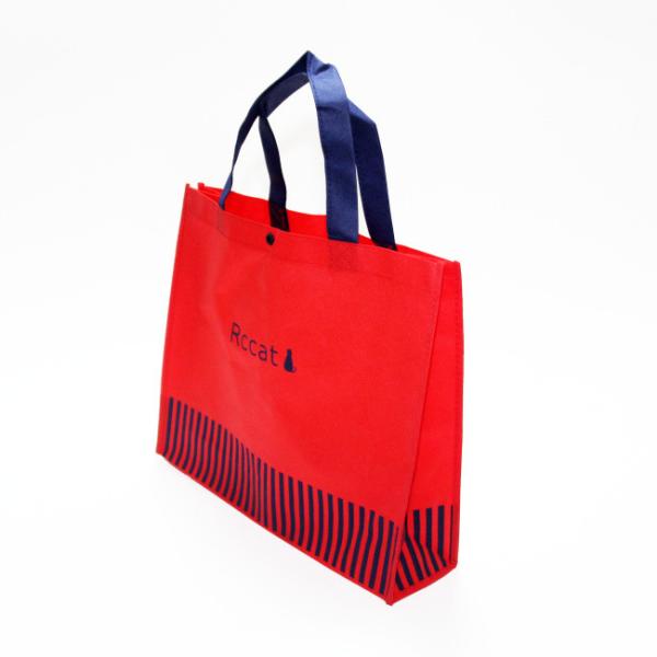 Red Seaming Non Woven Polypropylene Tote Bags Shopping Custom Printed Recyclablew