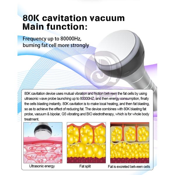 Fat Vacuum Cavitation System Liposuction 40k 80k Cavitation Slimming Machine RF Radio Frequency Skin Body Beauty Health Machine