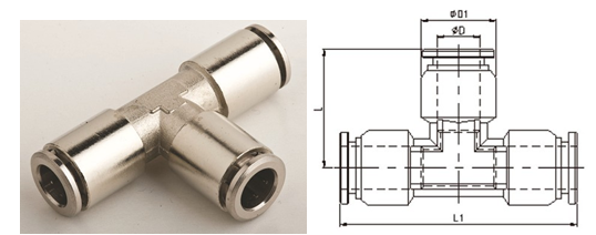 Branch Tee Pneumatic Tube Fittings