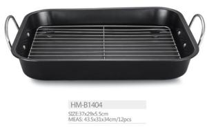 LFGB,FDA Certification Classic Hard Anodized 16-Inch Roasting Pan with Nonstick V Rack
