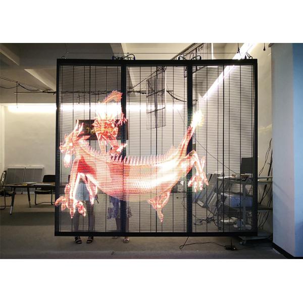 Commercial Building Transparent Led Display Panel P3.91 Led Video Curtains 1920hz
