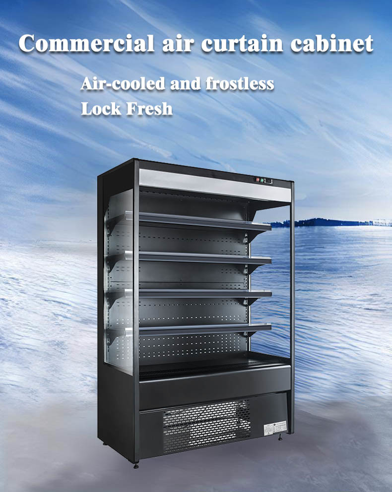 Single Temperature Open Showcase Chiller Refrigerated Beverage Display Case