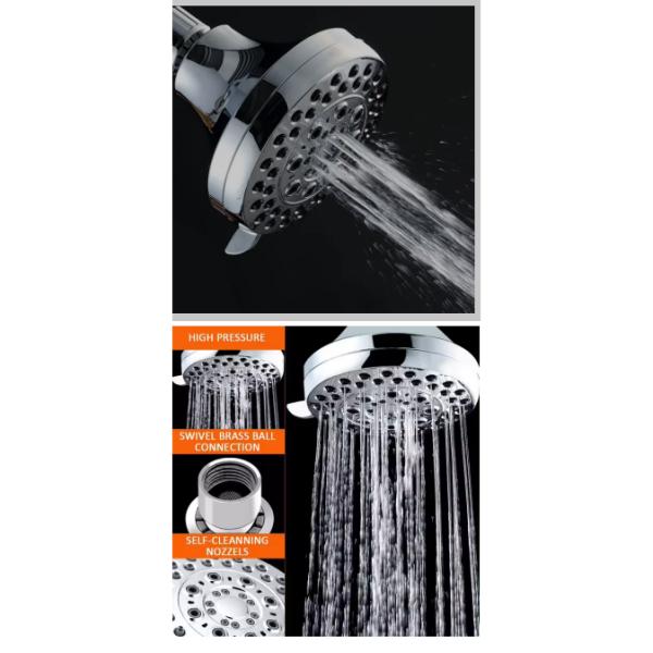 Chrome Finished Multi-Function Shower Head For High Pressure Water Saving In Bathroom