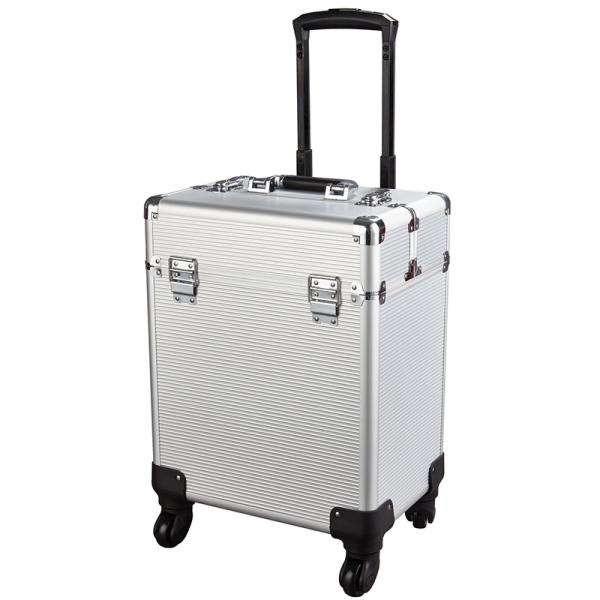 Quality Large Aluminium Trolley Case , Aluminum Tool Box 4 Wheels 450X330X150mm for sale