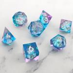 Flow Sand Multi Color Resin Dice Set DND Cruzu'S Call RPG#COC