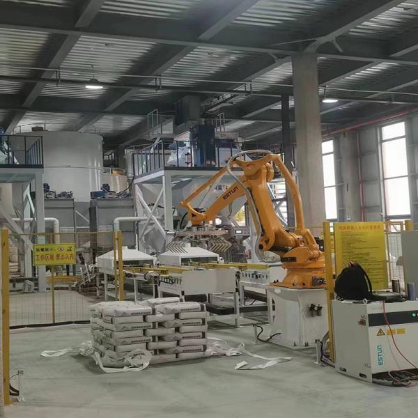 Quality Dual-line Dual-station Robotic Arm Palletizer Achieves Parallel And High-speed Palletizing for sale