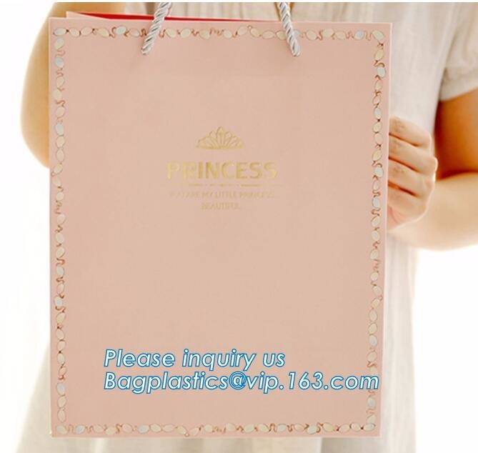Customized Cut Printed Coated Paper Shopping Bag with Matt Lamination,rope handle custom logo printed white paper bag