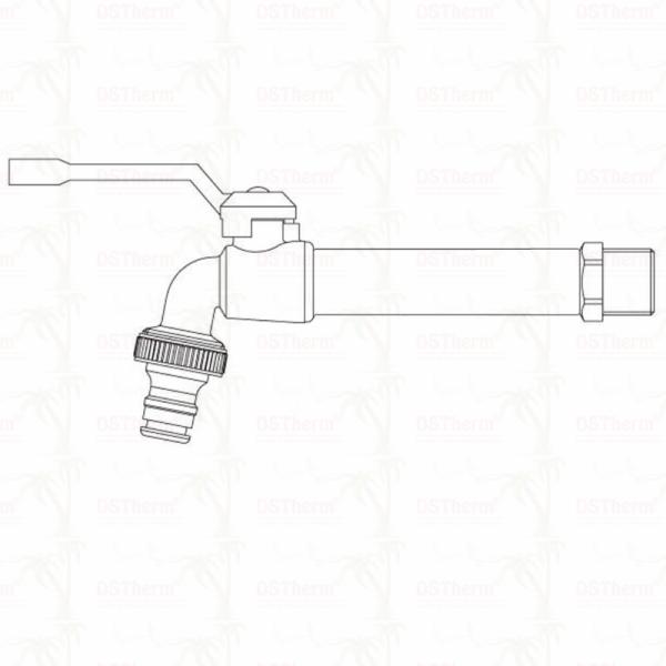 Long Spoute Heavy-Duty Nickel Plated Single Outlet Tap Extension Tap Brass Faucet 1/2"*3/4"