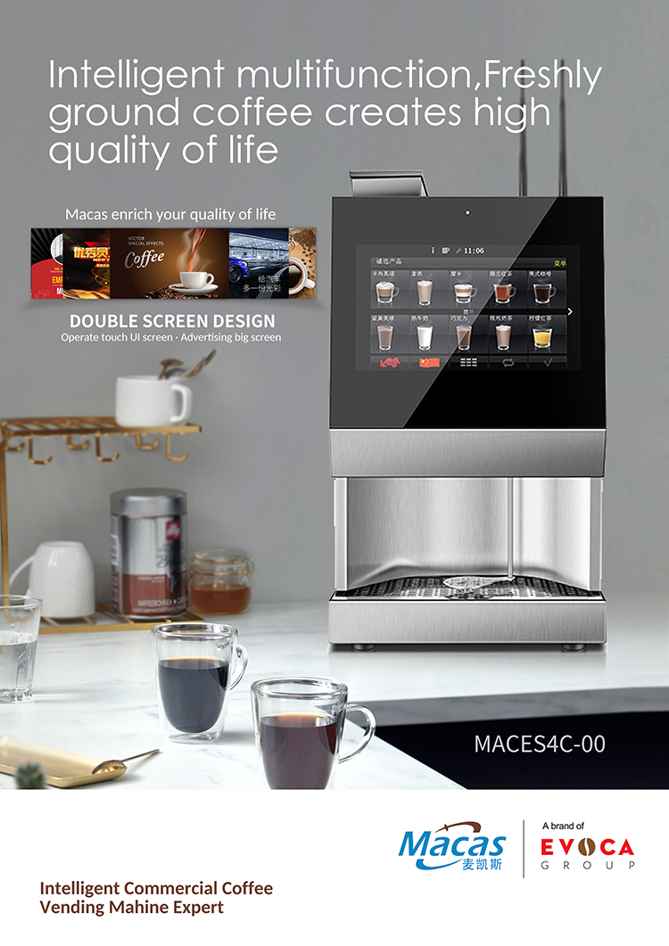 10 Flavor Tabletop Bean To Cup Coffee Vending Machine With 3 Canisters