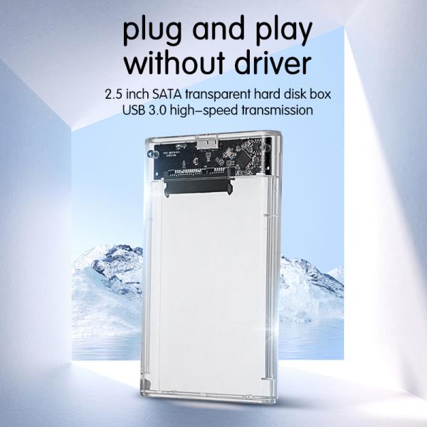 2.5 Inch SATA SSD Enclosure USB 3.0 Transparent Case