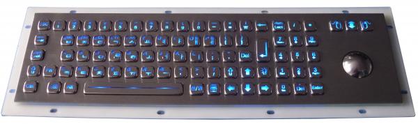 Quality Explosion Proof Metal Backlit USB Keyboard With Optical Trackball for sale