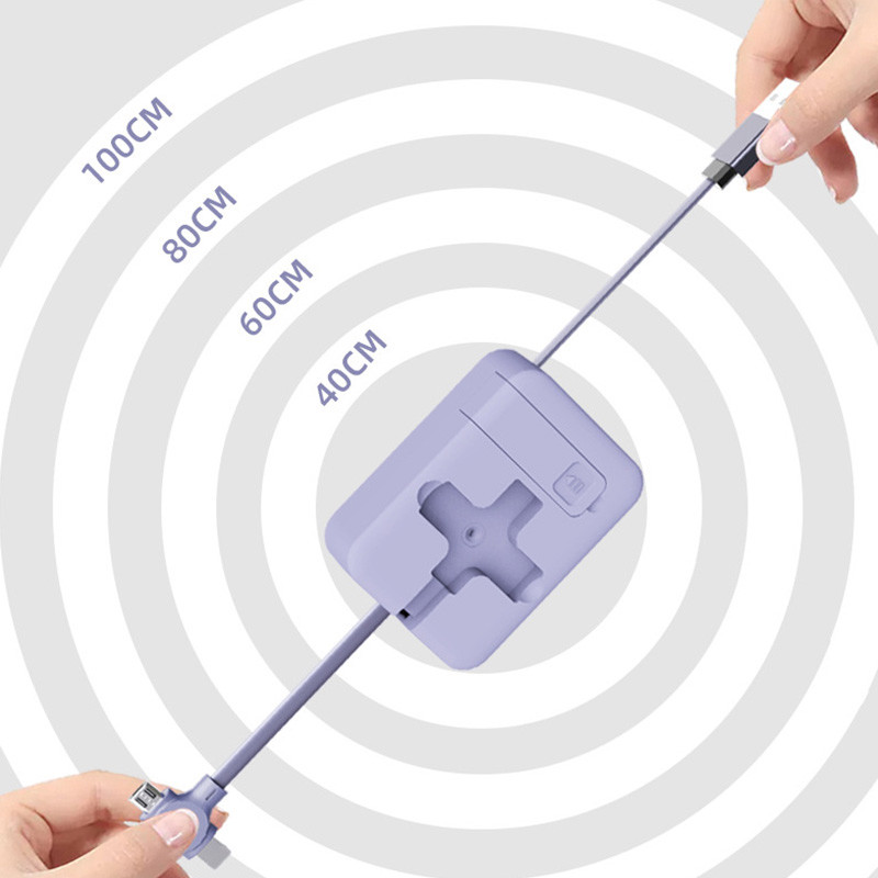 Travel Retractable 3.28ft Fast Charging USB Cables 3 In 1 For