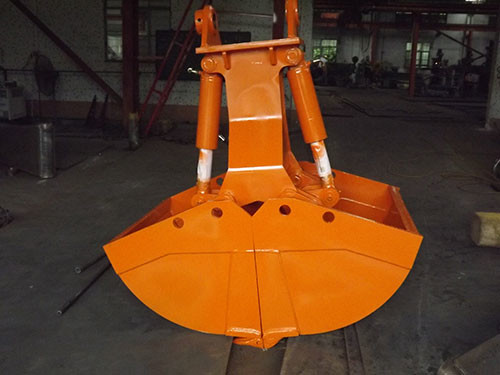 1.2m3 Clamshell Bucket In Conjunction Grabbing Loading Bulk Materials