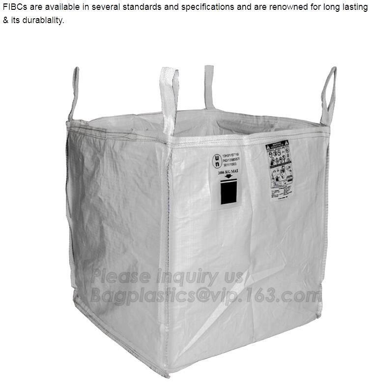customizable PP u-panel baffle big bag /coated white woven PP jumbo bag/ventilated 4 panel baffle bag/all colors availab