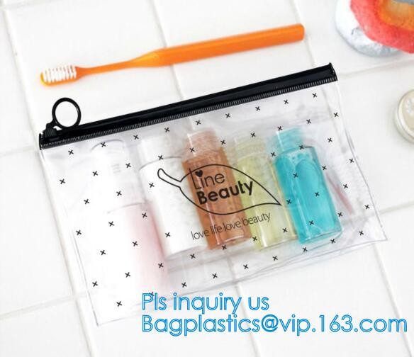 Custom waterproof pvc slider zipper wet bikini bag, zipper lock slider bag/resealable pvc slider zip poly bag, resealabl