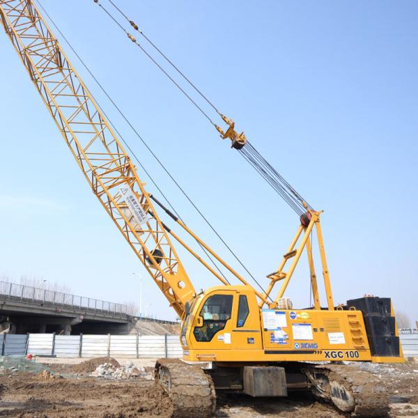 Quality 9m 18m Jib Length 100T Crawler Crane With Maximum Lifting Radius Of 60m for sale