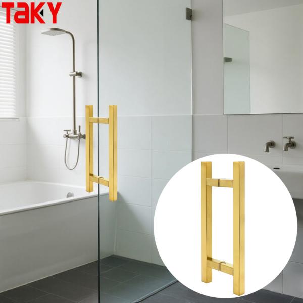 Stainless Steel Push Pull Door Handle Commercial Grade Modern Design H Shaped for Hotel