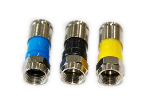 Quality Waterproof BNC Male Compression Connector For RG59 Cable Gold / CCTV Connector for sale