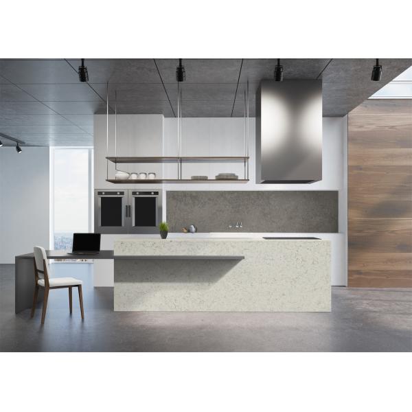 High Hardness White Quartz Kitchen Countertops Polished Environment Friendly
