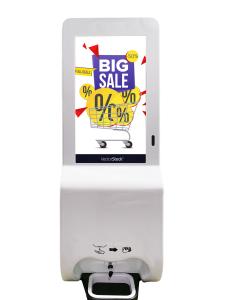 Android Media Player Digital Signage Displays 21.5 With Hand Sanitizer Pump Dispenser