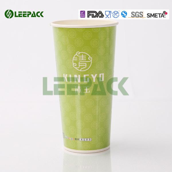 Large / Medium Size Cold Paper Cups , Double PE Coated disposable cold drink cups with lids