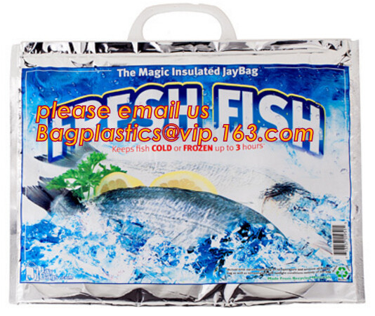 Custom Packing Aluminum Foil Zip-Lock Grocery Handle Thermal Insulation Cooler Bag For Outdoors,Promotional Insulated La