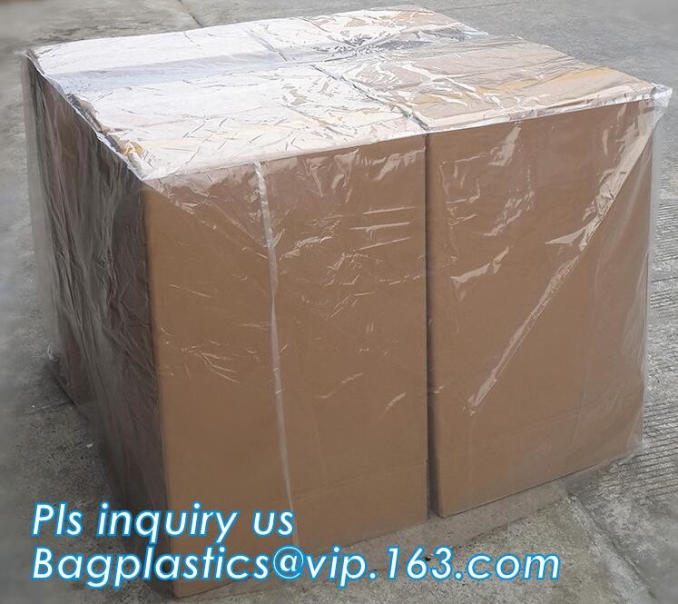 Customized Square Bottom or Side Guesst Plastic Protective Pallet Covers, 4 Mil Dust proof Clear Pallet Covers, BAGPLAST