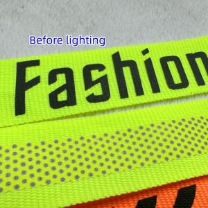 Reflective Clothing Brand Tags  Logo Printing On Woven Tape For Sport Clothes