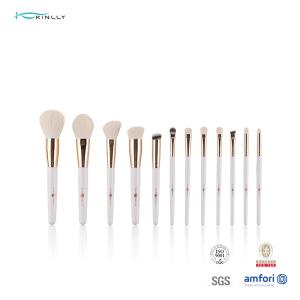 Custom Nylon Hair 12pcs Travel Brushes Set Natural Wood Handle