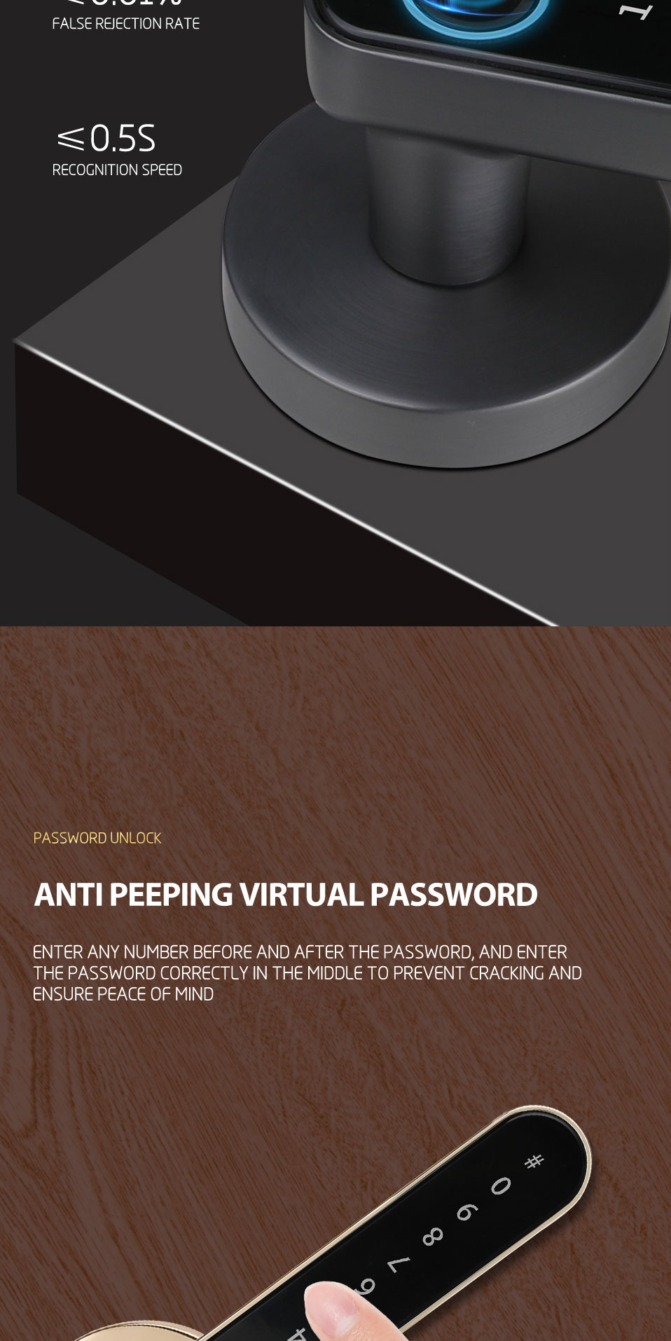 S604L Fingerprint Door Locks Tuya Smart Lock Door Thickness 35mm-55mm