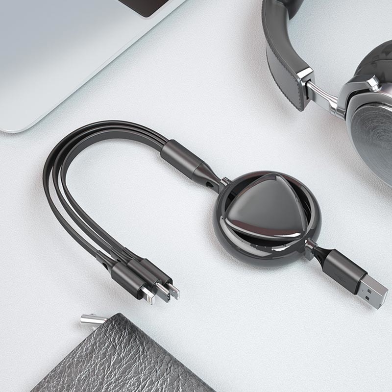Pure copper Max 2.4A Fast Charging USB Cables Micro Type C 3 In 1