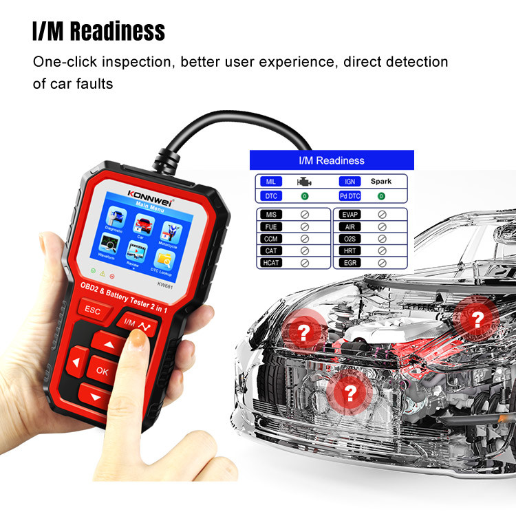 KW681 ABS Portable Car Engine OBDii Scanner CCA Auto Engine Analyzer