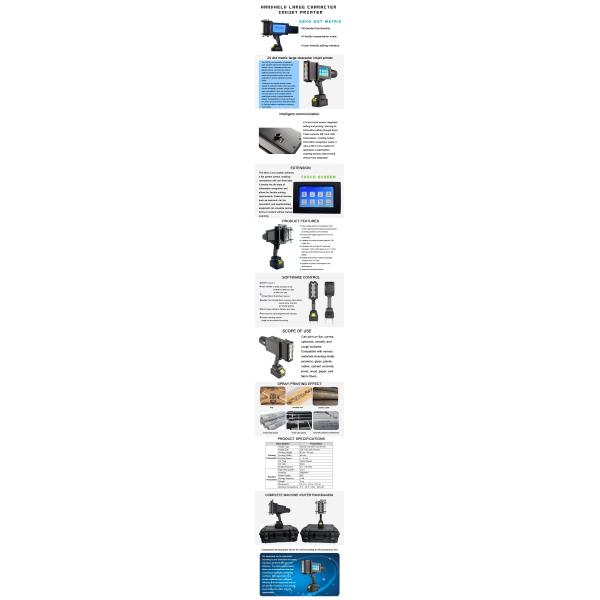 DOD Large Character Handheld Inkjet Printer for High-Speed Printing on Rubber Hoses and Wooden Boxes