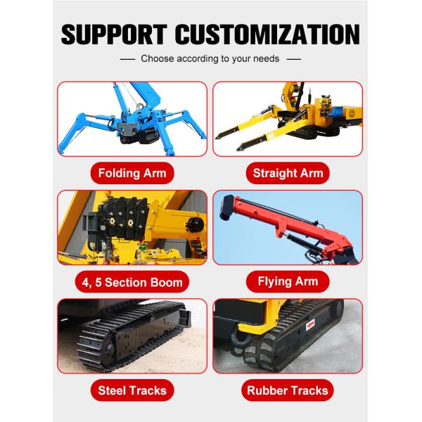 16m Max Lifting Height Spider Crawler Crane 360 Degree Swivel CE Certified