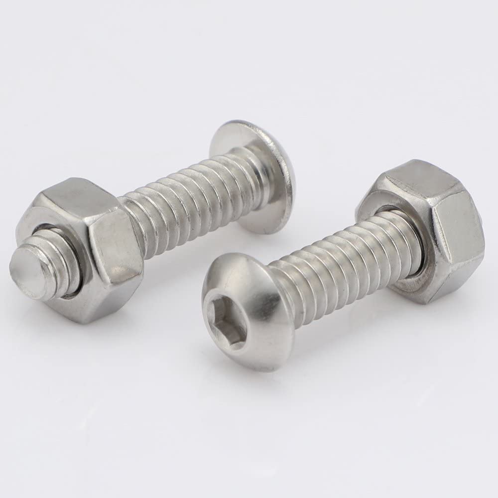 1/4-20 x 3/8 Inch Button Head Socket Cap Bolts Screws Allen Screw Metric
