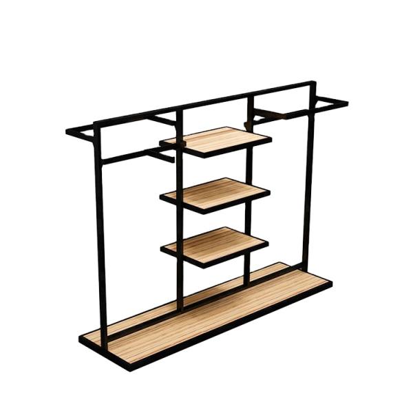 Cloth Display Stand For Shop Shelf Tempered Glass Garment Display Wall Rack