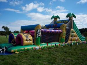 China Children Inflatable Obstacle Course Run EN14960 Huge Jungle Inflatables wholesale
