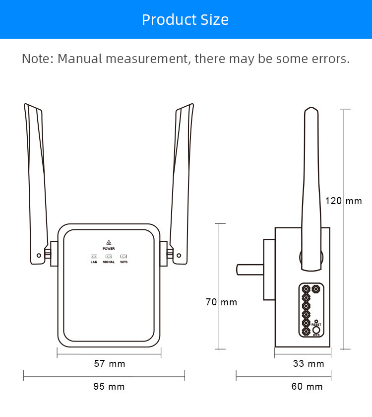 Office Wall Plug WiFi Extender Dual External Antennas