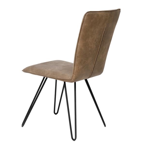 Durable Modern Leather Dining Chair Comfortable With Iron Frame