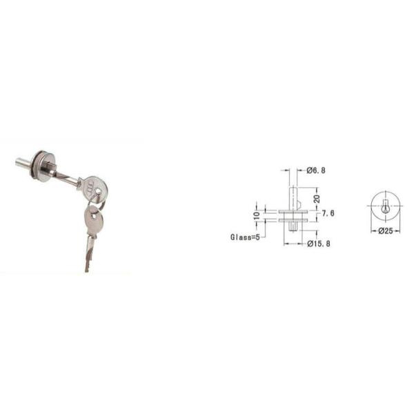 Push Type Glass Door Lock for bus station bulletin board Cylinder Locks