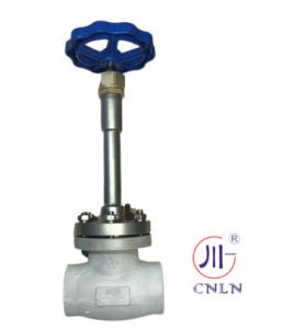 China DN40 Cryogenic Long Stem Globe Valve PTFE Valve CF8 CF3 Blue Handwheel For Specail Gases wholesale