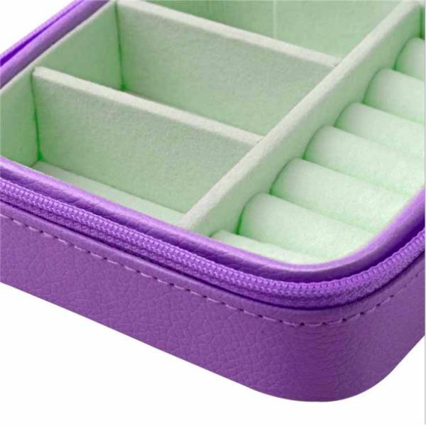 10cm 5cm Personalized Travel Jewelry Case Purple PU Jewelry Box