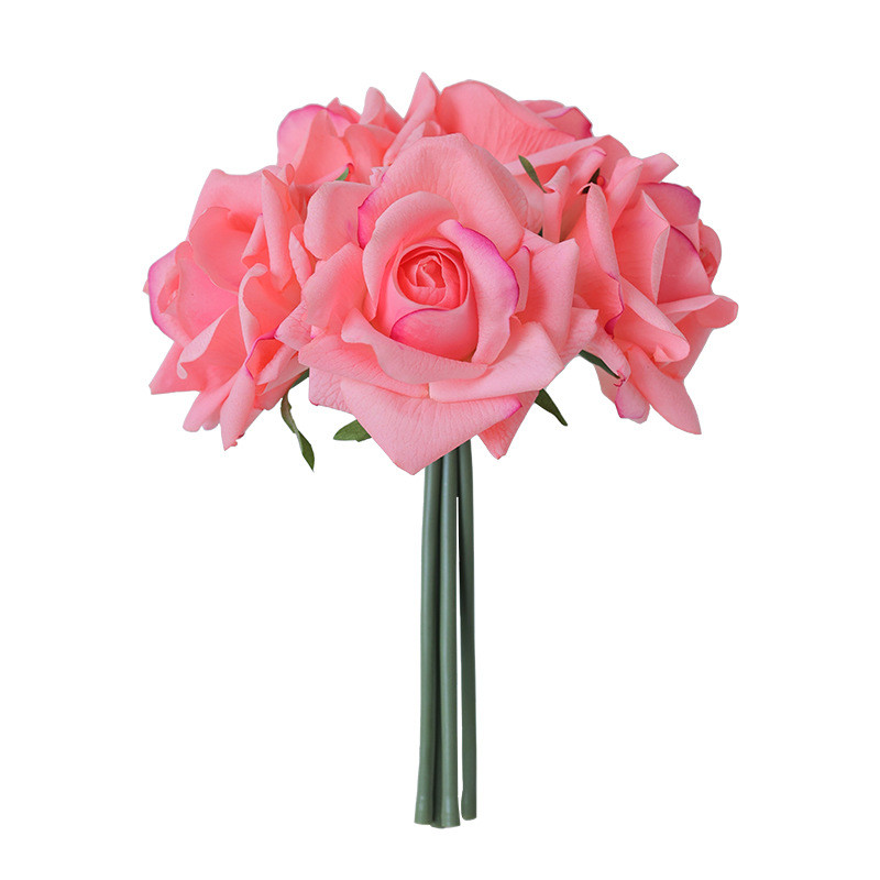 High end simulation flower with moisturizing and hydrating rose bouquet, with a 5-head curled edge, decorated with fake flowers for weddings