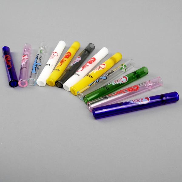Quality 4 Inch Glass Cigarette Bat One Hitter Pipe Recycling Hookah Tube 12mm Diameter for sale