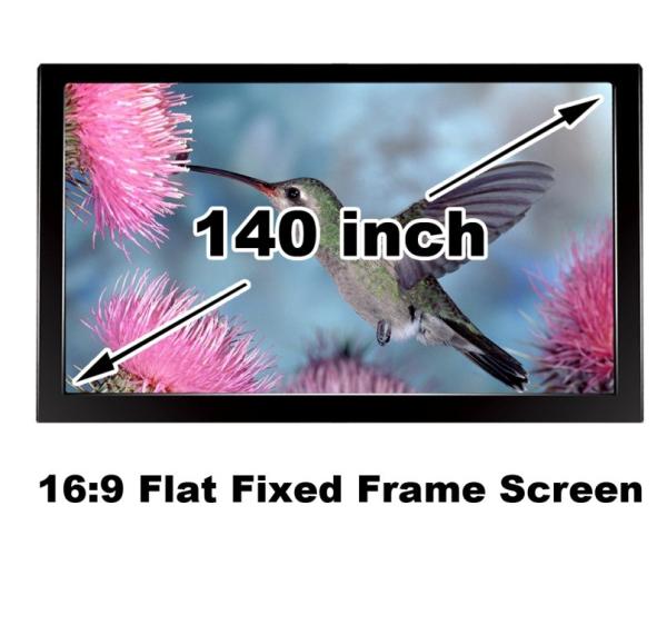 Quality Clear Picture HD Projector Screen 140 Inch Flat Fixed Frame 3D Projection Screens 16:9 for sale