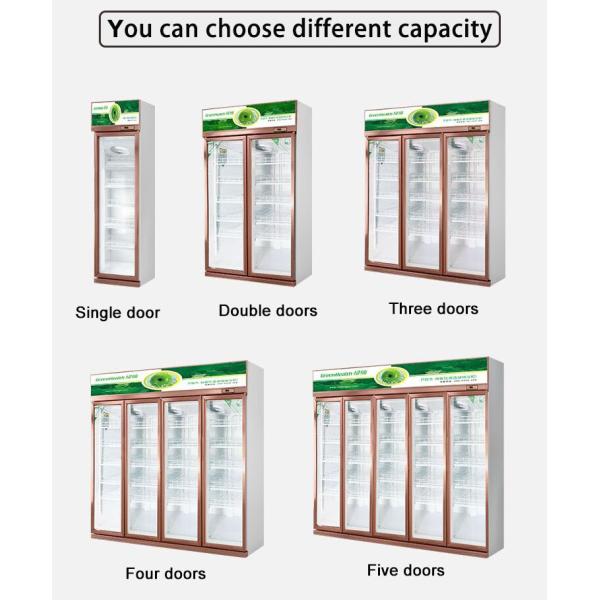 3 Glass Doors Beverage Display Fridge Drinks Cooler With Adjustable Shelves