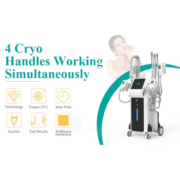 Multi-function low temperature -15 Celsius quick slimming cryolipolysis freeze fat procedure with 4 cryo hands