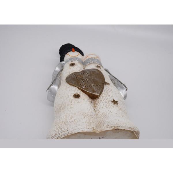 Lighted Holiday Decorative Snowman Figurine , Double Resin Snowman Figurines